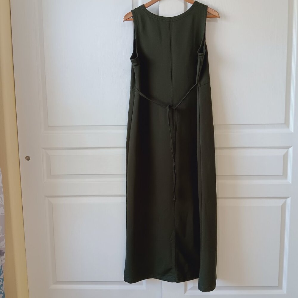 Vintage Faded Glory Women's Army Green Sleeveless Shift Midi Dress Size L - Picture 3 of 14